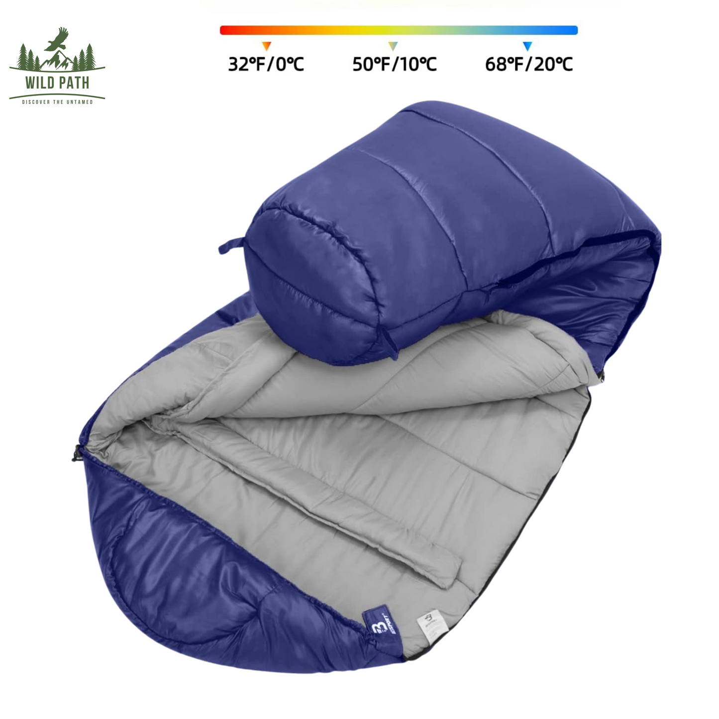 Sac de Couchage Momie Ultra-Isolant -10°C (1,5kg, 1kg de duvet, tissu 400T)
