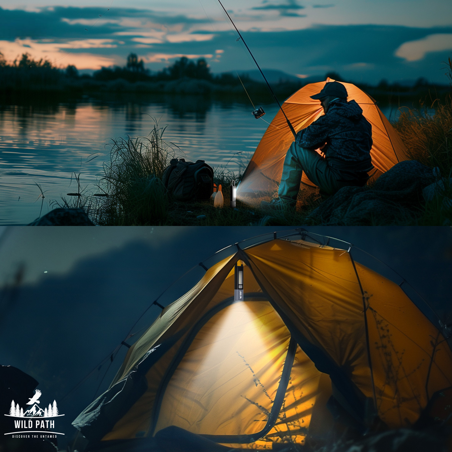 Lampe de Camping Étanche avec Faisceau Réglable et Projecteur