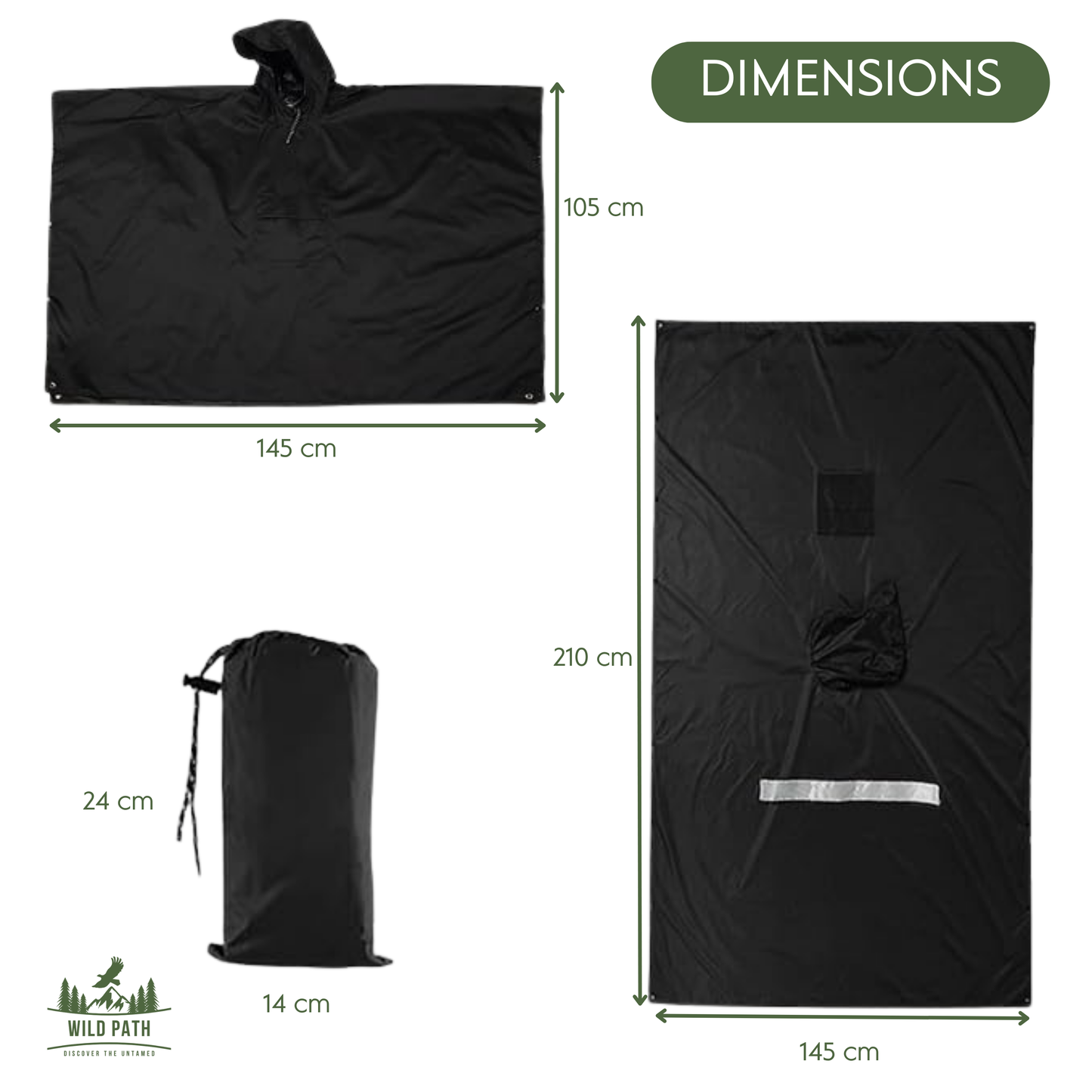 Poncho de Pluie Ultra Léger – Trekking, Randonnée, Vélo, VTT