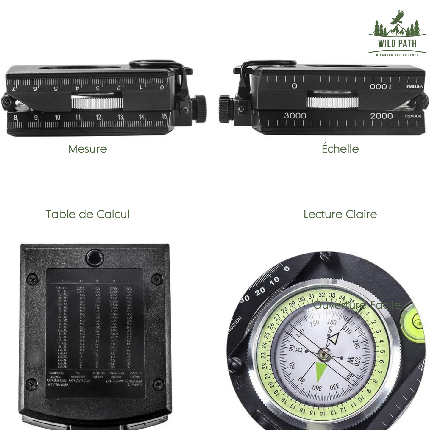 Boussole Militaire Multifonction avec Inclinomètre