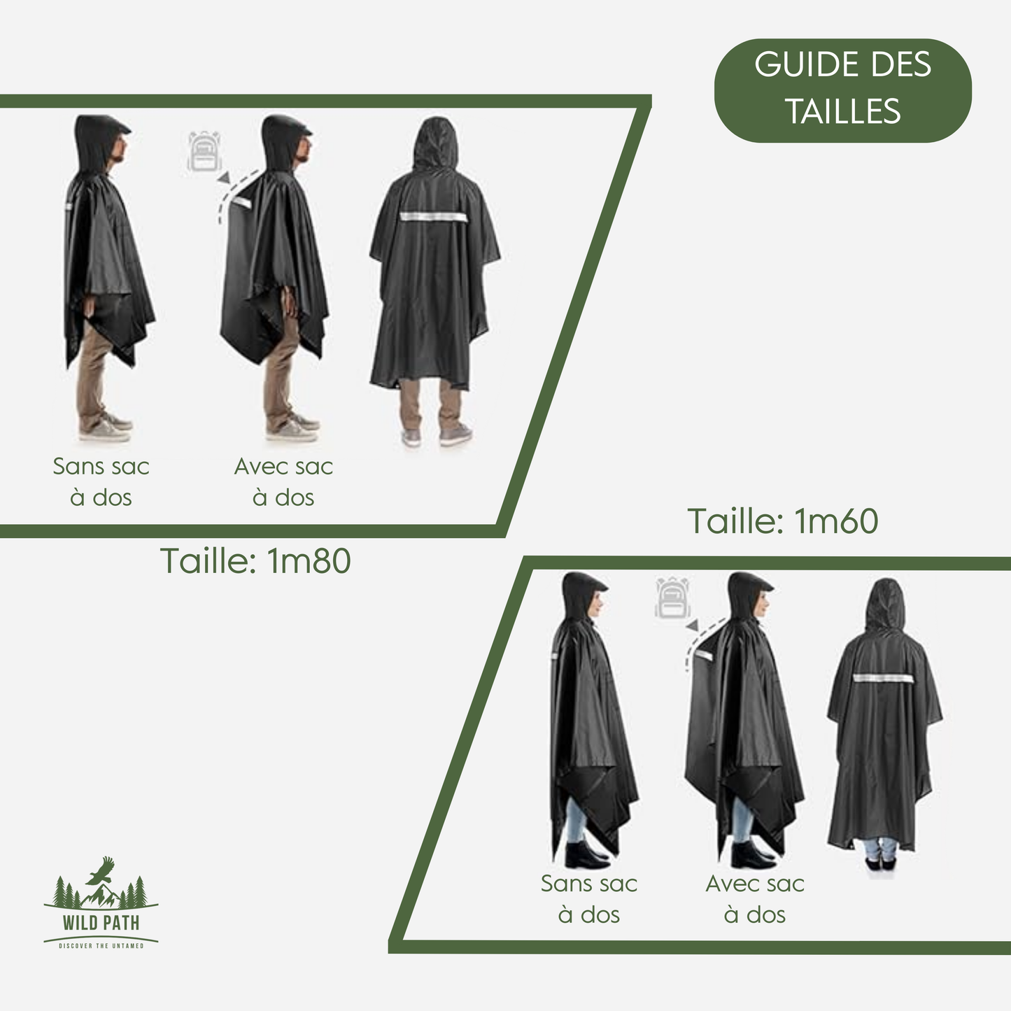 Poncho de Pluie Ultra Léger – Trekking, Randonnée, Vélo, VTT