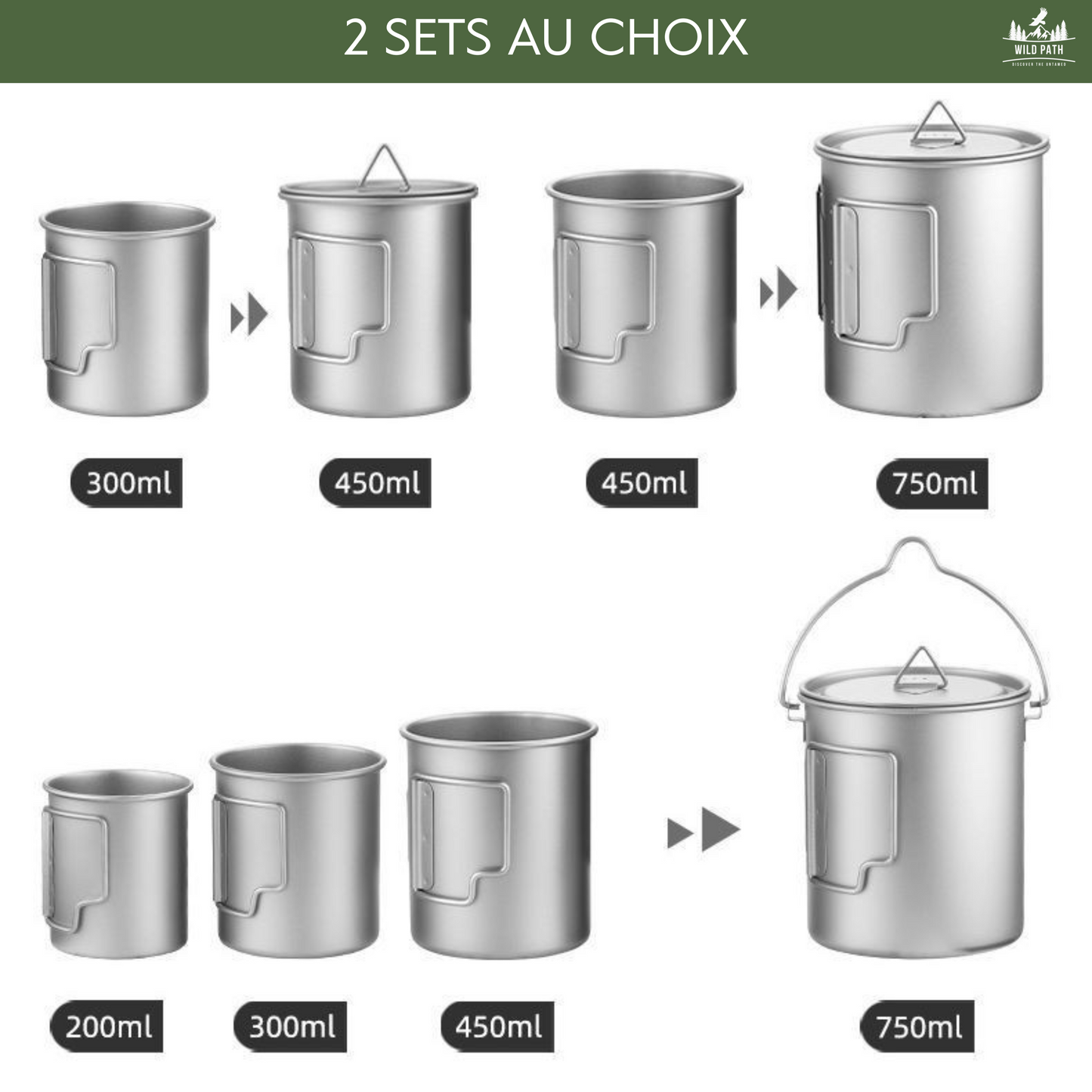 Lot de Casseroles en Titane Empilables