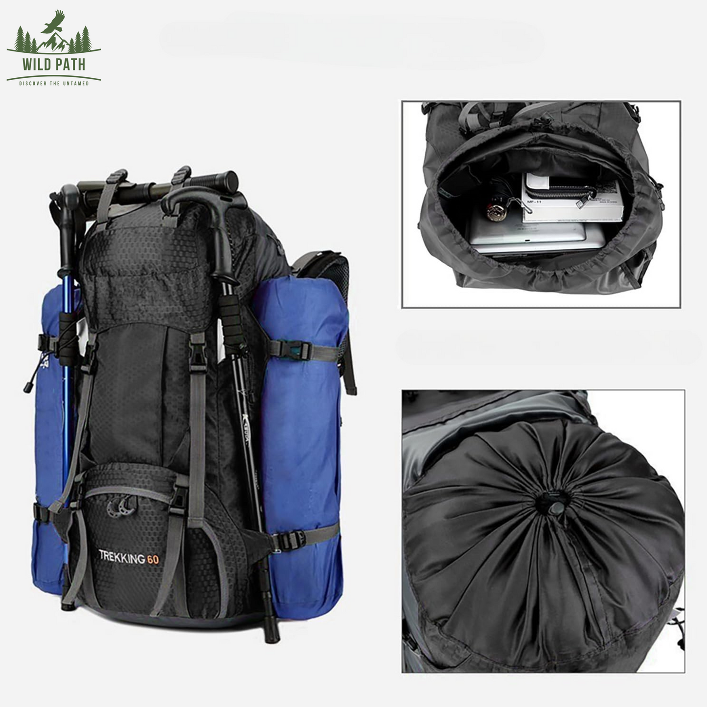 Sac à dos d'alpinisme 60L Grande Capacité