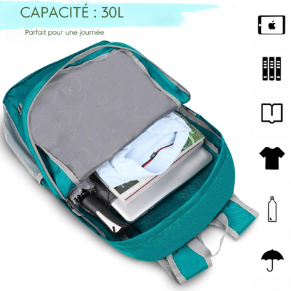 Sac à Dos Pliable 30L WildPath - Léger, Résistant à l'Eau et Compact