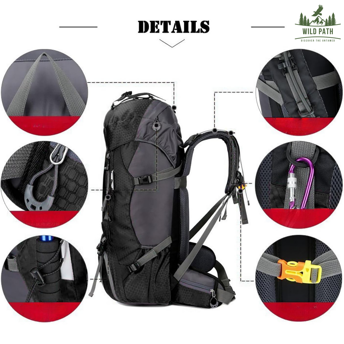 Sac à dos d'alpinisme 60L Grande Capacité