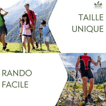 Bâton de Trekking Rétractable Ultra Léger en Fibre de Carbone
