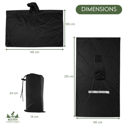 Poncho de Pluie Ultra Léger – Trekking, Randonnée, Vélo, VTT