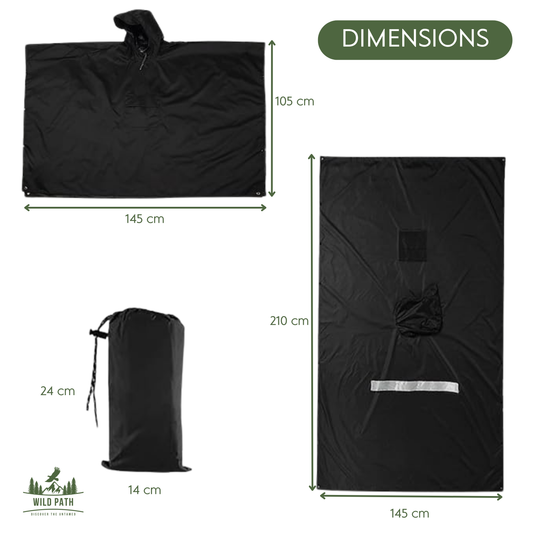 Poncho de Pluie Ultra Léger – Trekking, Randonnée, Vélo, VTT