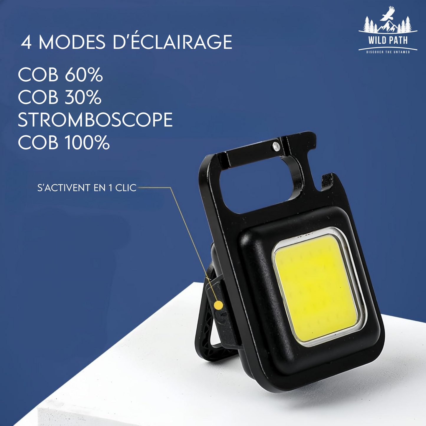 Mini Lampe Torche LED COB Porte-Clés