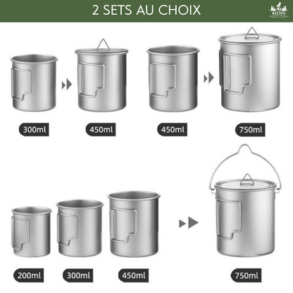Lot de Casseroles en Titane Empilables