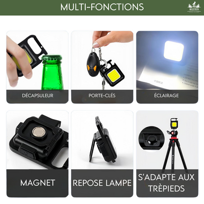 Mini Lampe Torche LED COB Porte-Clés