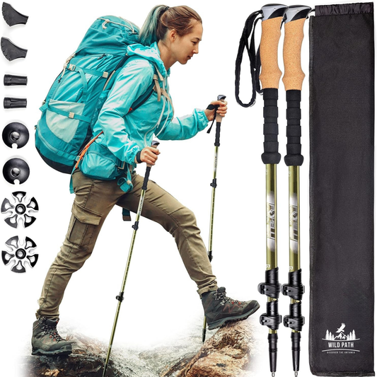 Bâton de Trekking Rétractable Ultra Léger en Fibre de Carbone