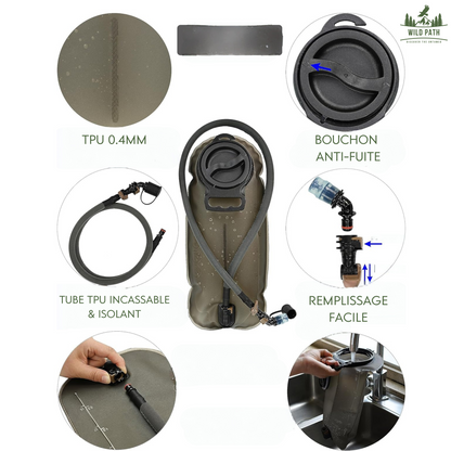 Sac à Dos d'Hydratation Tactique – Léger, Robuste et Pratique