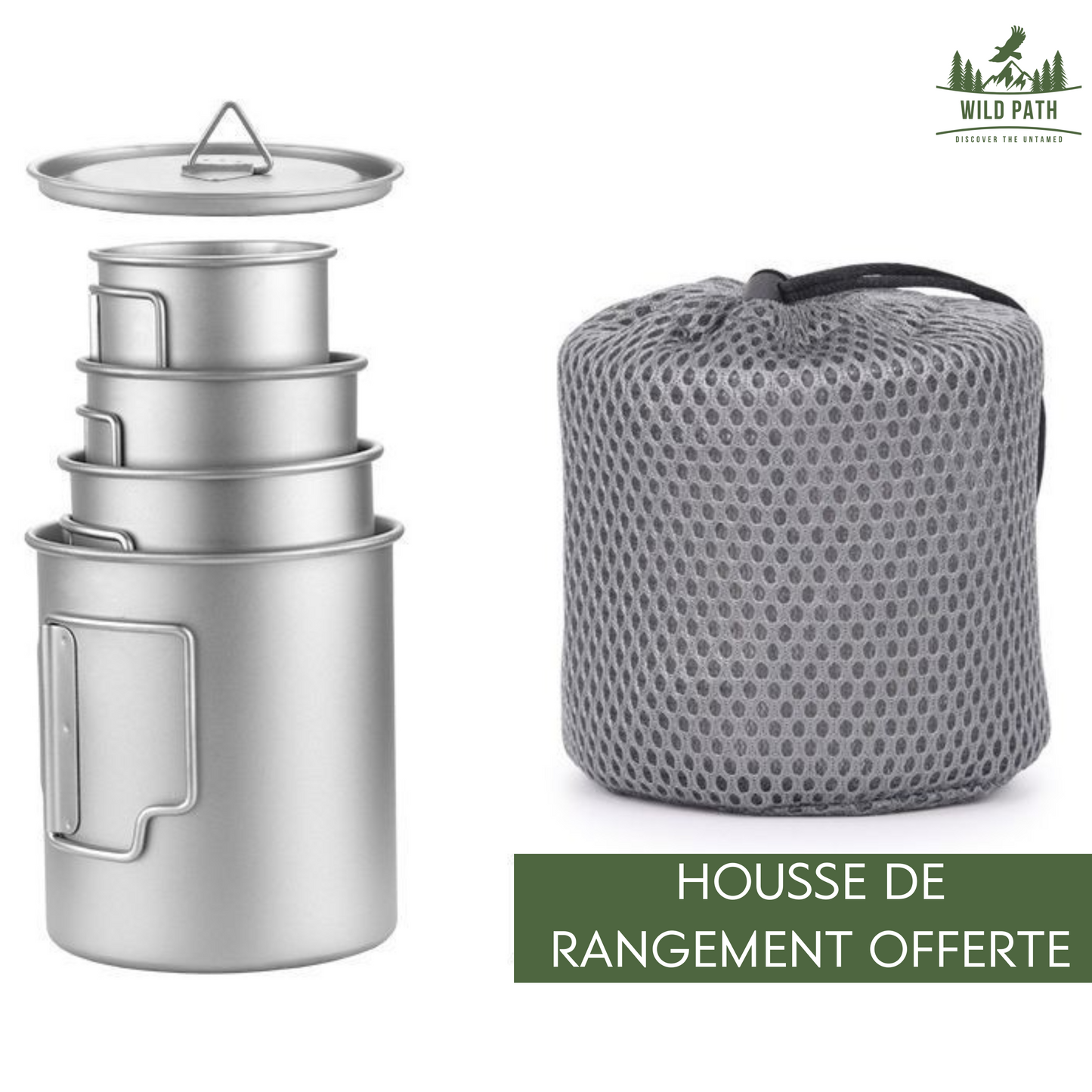 Lot de Casseroles en Titane Empilables