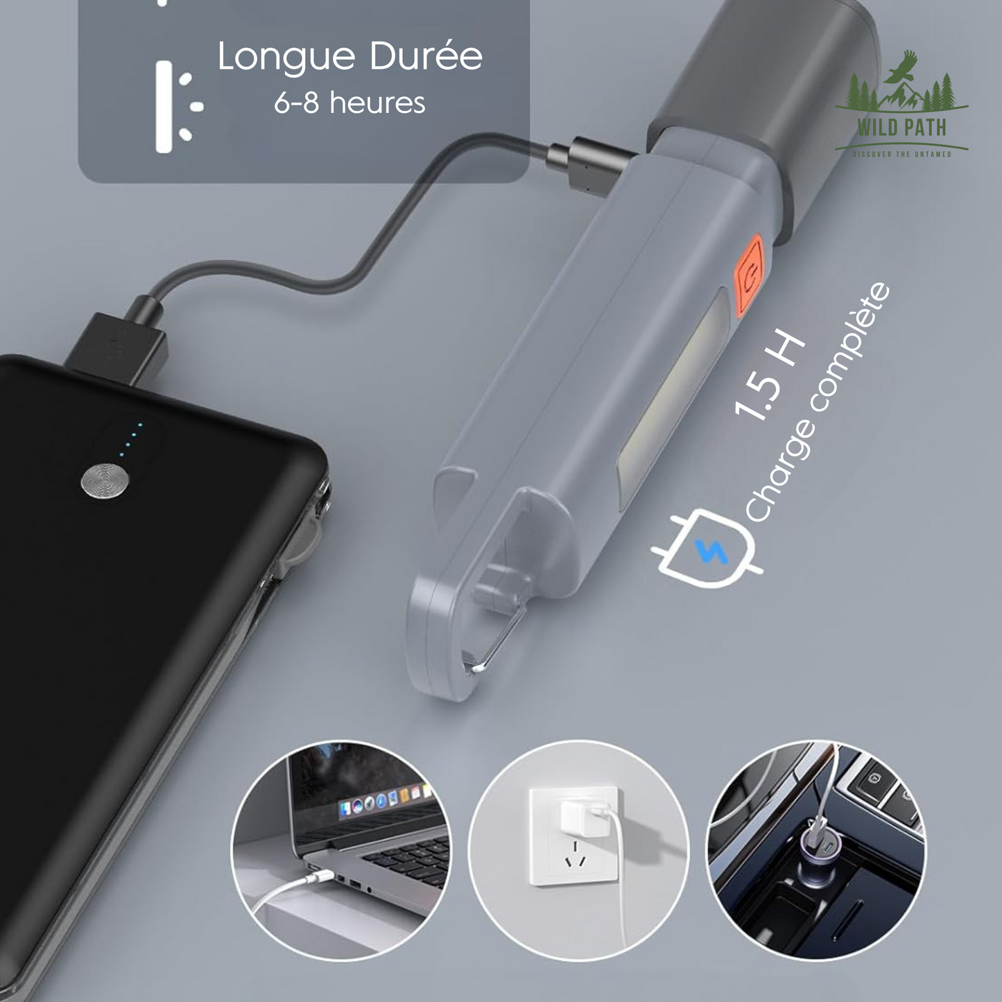 Lampe de Camping Étanche avec Faisceau Réglable et Projecteur