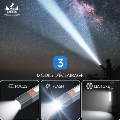 Lampe de Camping Étanche avec Faisceau Réglable et Projecteur