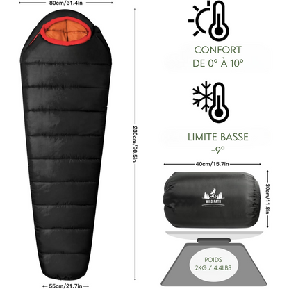 Sac de couchage momie ultraléger (jusqu'à -9°)