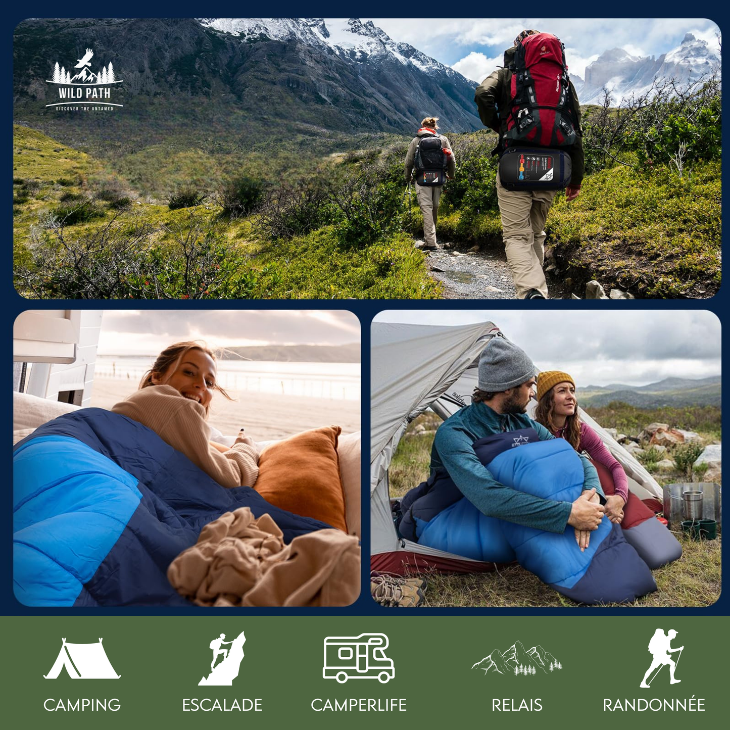 Sac de couchage : -5°C (1kg, 600g de duvet, tissu 320T)
